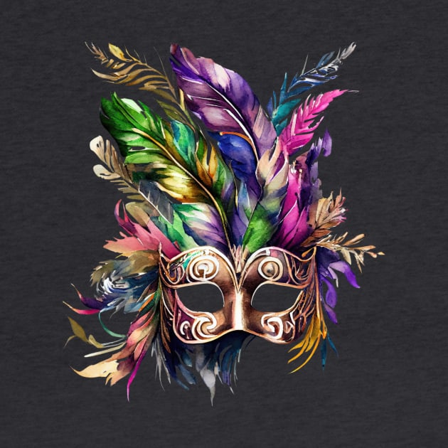 feather mardi gras mask by MGuyerArt